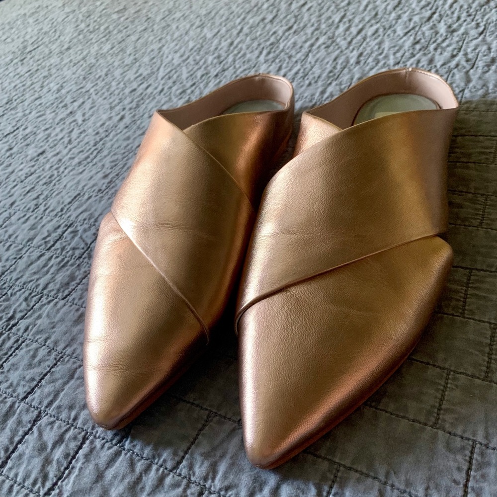 Dolce Vita rose gold flat mules. Tried on only